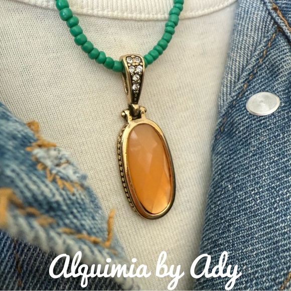 Carnelian vintage medallion pendant gemstone necklace - Picture 2 of 2